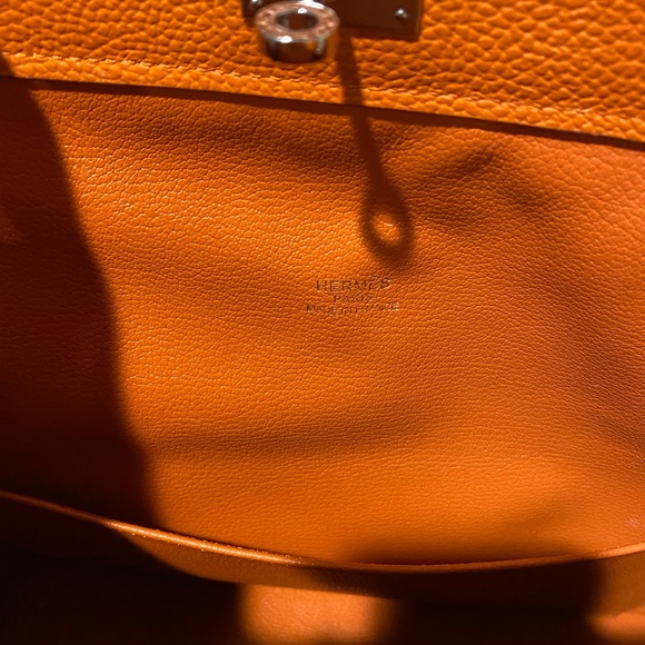 Orange Leather Tote Bag - Picture 7 of 9